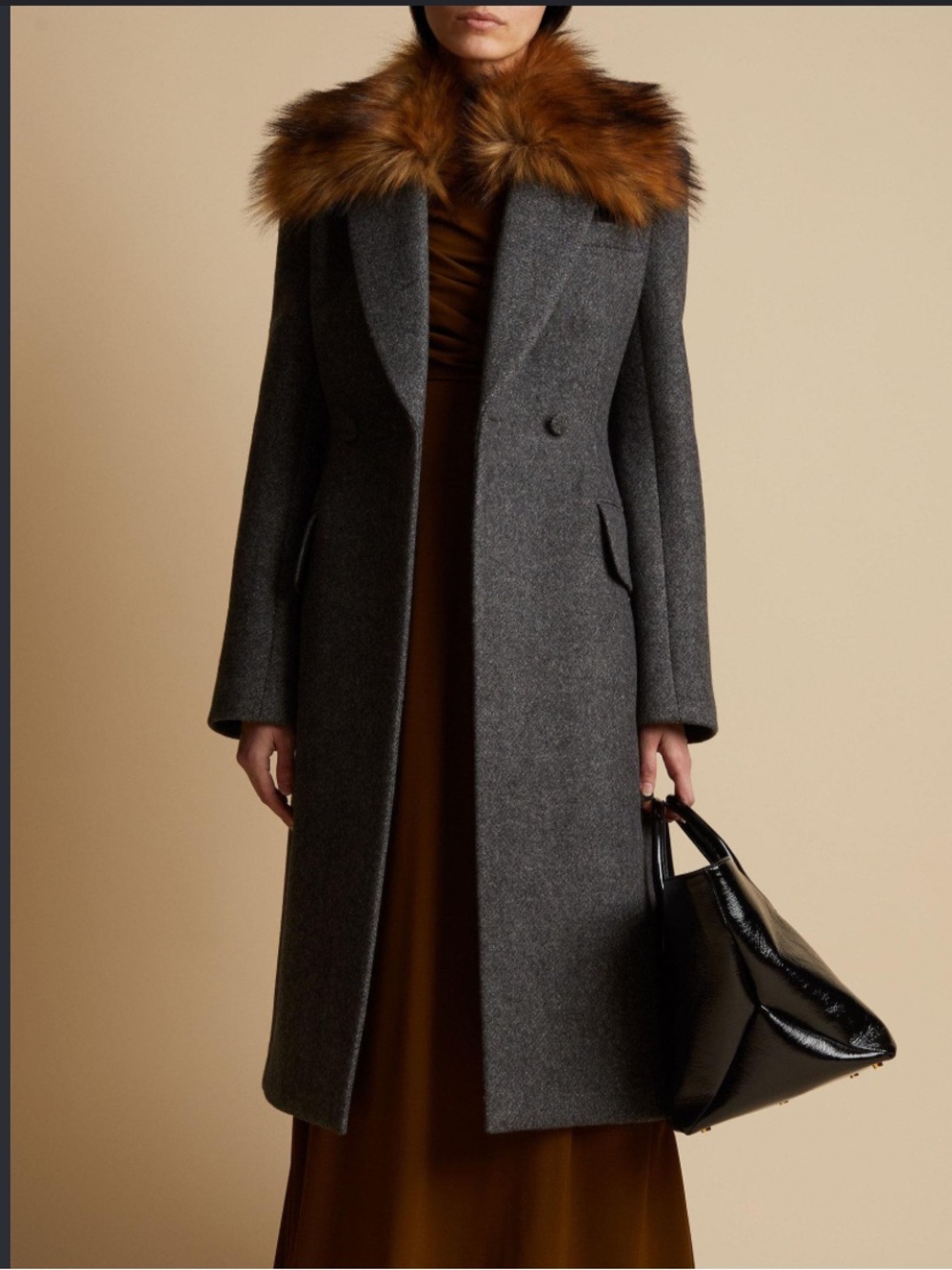 Stunning Luxury $6,600 KHAITE “Finna” Coat Removable Collar NWT sz 0
